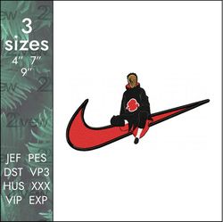 nike obito embroidery design, akatsuki anime swoosh tobi, 3 sizes