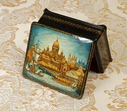 Golden St Petersburg lacquer box  for Order collectible boxes