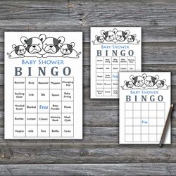 french bulldog baby shower bingo cards,dog baby shower bingo games,printable baby shower bingo cards--339