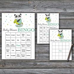 baby panda baby shower bingo cards,jungle baby shower bingo games,printable baby shower bingo cards--326