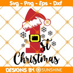 1st christmas svg, my 1st christmas svg, merry christmas svg, christmas gift for kids svg file for cricut