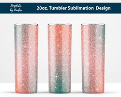 pink green sparkle glitter tumbler wrap