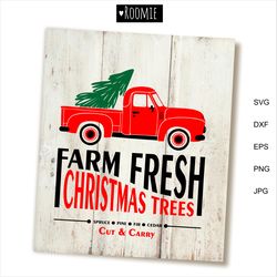 farm fresh christmas trees sign svg, new year svg, shirt mug card print sublimation laser cut file silhouette cricut