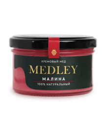 cream honey with raspberry, 200gr.