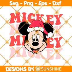 retro santa mickey svg, santa mickey mouse svg, mickey mouse head svg, disney christmas svg, disney mickey svg