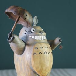 totoro. wooden sculpture. decor and gift ideas