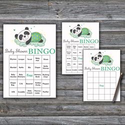 sleeping panda baby shower bingo cards,panda baby shower bingo games,printable baby shower bingo cards--302