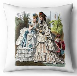 digital - cross stitch pattern pillow - victorian lady - victorian fashion - vintage