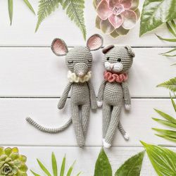 crochet patterns, amigurumi pattern, crochet cat pattern, crochet mouse pattern, crochet animals