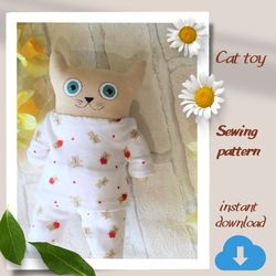 cat toy pattern – stuffed animal pattern - soft toy sewing pattern - christmas gift idea