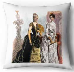 digital - cross stitch pattern pillow - victorian lady - victorian fashion - vintage