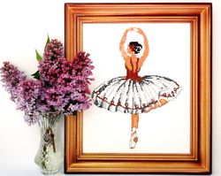 picture ballerina, ballet dancer birthday gifts, ballet teacher graduation gift, girls room decor, ballerina framed art