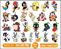 looney tunes baby svg bundle ,cricut , file cut , vector file , silhouette digital dowload