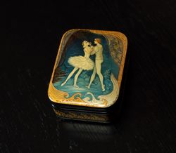 swan lake jewelry lacquer box a unique collectible gift exquisite ballet artwork