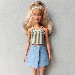 barbie doll clothes denim skirt