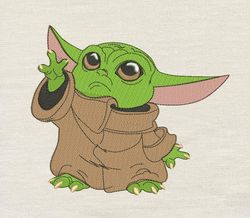 baby yoda embroidery design 3 sizes reading pillow-instant d0wnl0ad