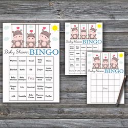 hippo baby shower bingo cards,hippo baby shower bingo games,printable baby shower bingo cards--291