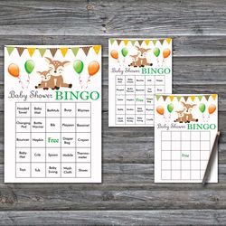 cute fawn baby shower bingo cards,fawn baby shower bingo games,printable baby shower bingo cards--278