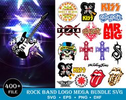rock band logo svg bundle cricut files, svg for silhouette, svg files, vector files, svg for cricut, clipart, vectors