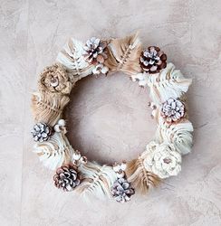 merry christmas wreath hand-woven wall ornament