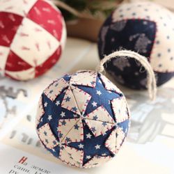 pdf three christmas balls ornaments sewing pattern