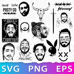 post malone bundle svg, post malone png, post malone transparent