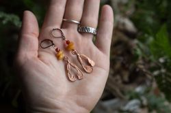 double maple seed earrings, samaras earrings, witch earrings, maple tree jewelry