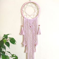 macrame wall hanging, boho macrame wall decor, dreamcatcher with ninepointed star, home decoration