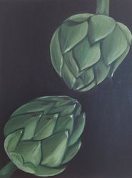 artichokes painting original art oil painting still life wall decor