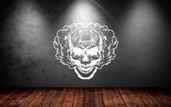 skull and smoke stickers vape emblem logo wall sticker vinyl decal mural art decor