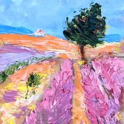 tuscany oil painting impasto original art landscape painting italy wall art tuscan small artwork 7 by 5