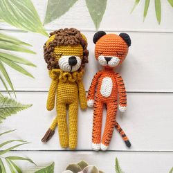 crochet patterns, amigurumi pattern, crochet lion pattern, crochet tigr pattern, crochet animals