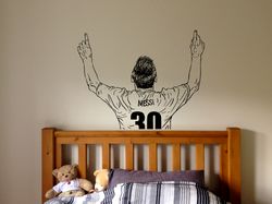 Football Sports, Football Stars, Lionel Messi Wall Sticker Vinyl Decal Mural Art Decor