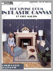 digital - vintage plastic canvas pattern living room - plastic canvas for dolls - pdf