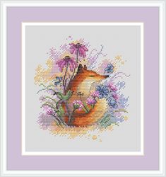 summer fox cross stitch pattern flower cross stitch pattern summer cross stitch pattern animal cross stitch pattern