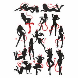 devil girl bundle, devil girl svg, halloween svg, lady devil, girl devil