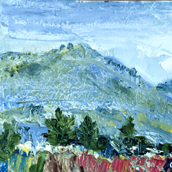 alaska painting national park denali mountains landscape original art 6 by 8