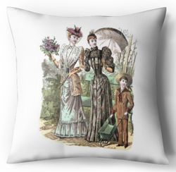 digital - cross stitch pattern pillow - victorian lady - victorian fashion - vintage