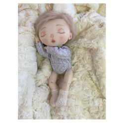 sleeping baby doll, cloth baby doll, cute baby doll, fabric baby doll 23 cm (9.06 inch)