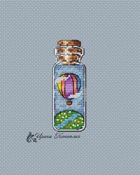 balloon cross stitch pattern, bottle cross stitch pattern, cute cross stitch pattern, modern cross stitch pattern