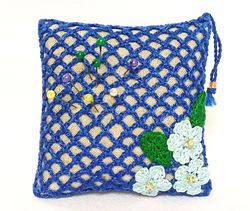 linen pincushion flowers, decorative needle pillow, handmade pin cushion, best friend gift, gifts quilter, mother gift