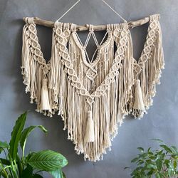 macrame wall hanging with tassels pattern, macrame backdrop pdf, macrame tutorial, home decor, macrame arch