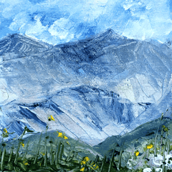 california mountain landscape original art 8 by 6