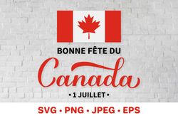 Happy Canada Day in French SVG. Canadian holiday
