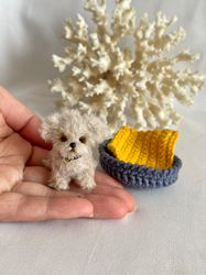 miniature realistic maltipoo dog minitoy ooak puppy doll pet friend custom dog figurine dollhouse miniatures handmade