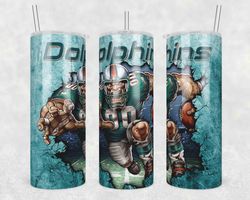 mascot miami dolphins tumbler wrap, 20oz tumbler wrap, mascot miami dolphins png, nfl football tumbler wrap,  sport png