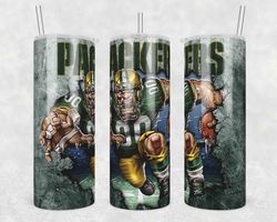 mascot green bay packers tumbler wrap, 20oz tumbler wrap, mascot green bay packers png, nfl football tumbler wrap, sport