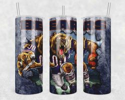 mascot chicago bears tumbler wrap, 20oz tumbler wrap, mascot chicago bears png, nfl football tumbler wrap, sport png