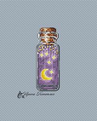 stars cross stitch pattern, night cross stitch pattern, modern crossstitch pattern in pdf, cute cross stitch pattern