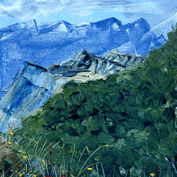 california mountain landscape original art 8 by 6